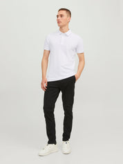 Poloshirt aus Baumwolle - White/TONAL/VAPOR BLUE/SLIM - Weiß