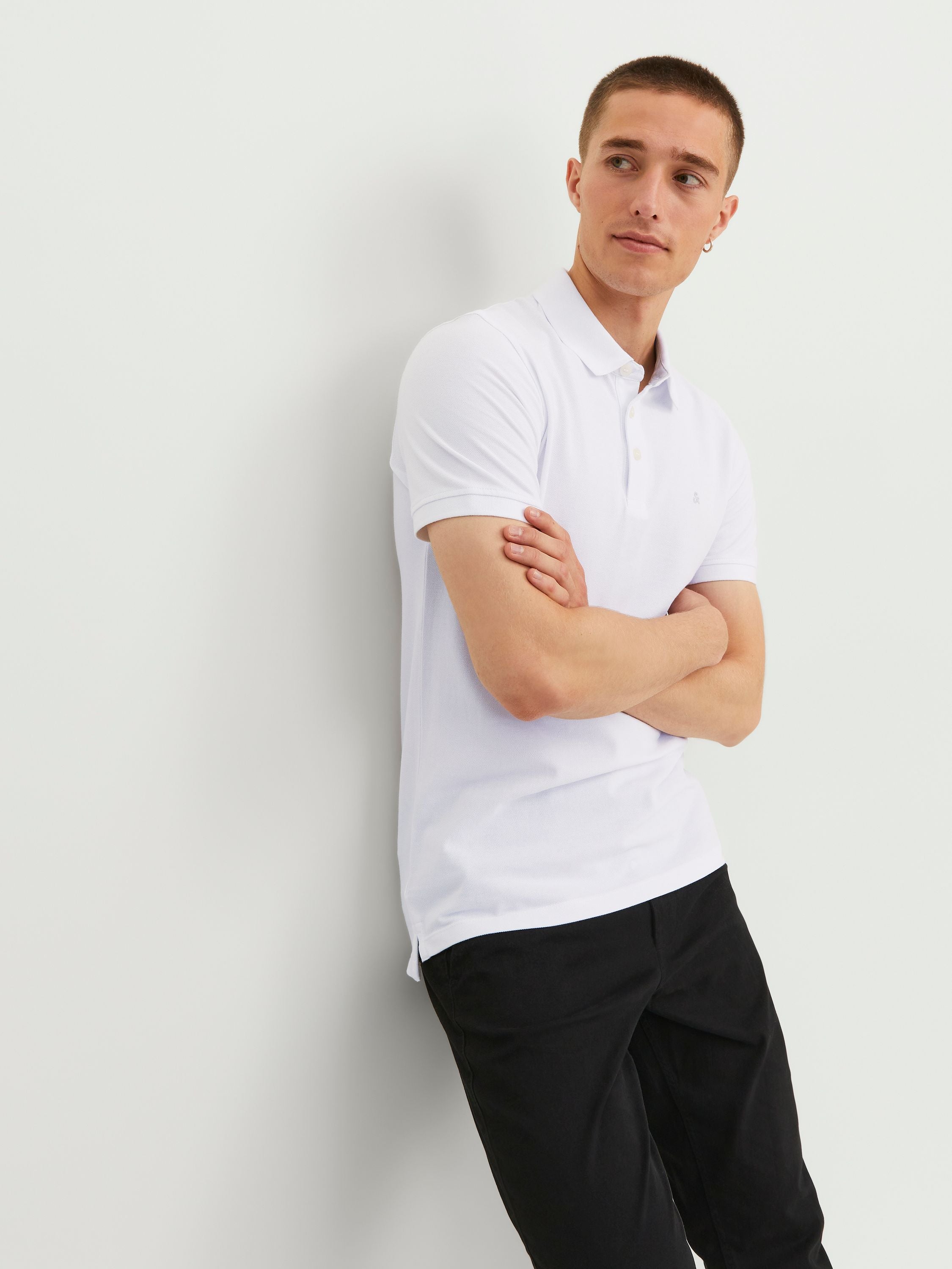Poloshirt aus Baumwolle - White/TONAL/VAPOR BLUE/SLIM - Weiß