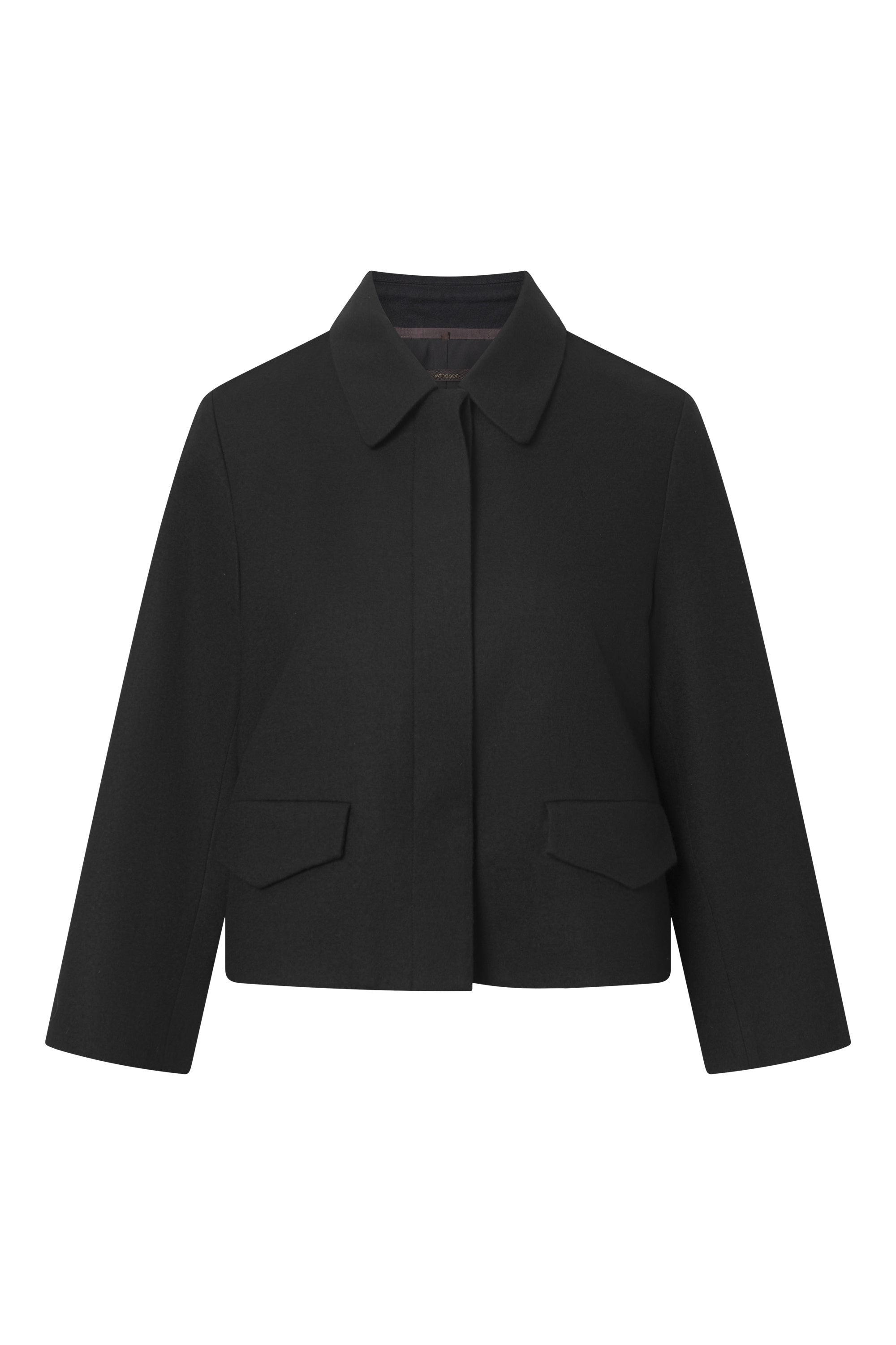 Jacke Regular Fit aus Wolle - Black - Schwarz