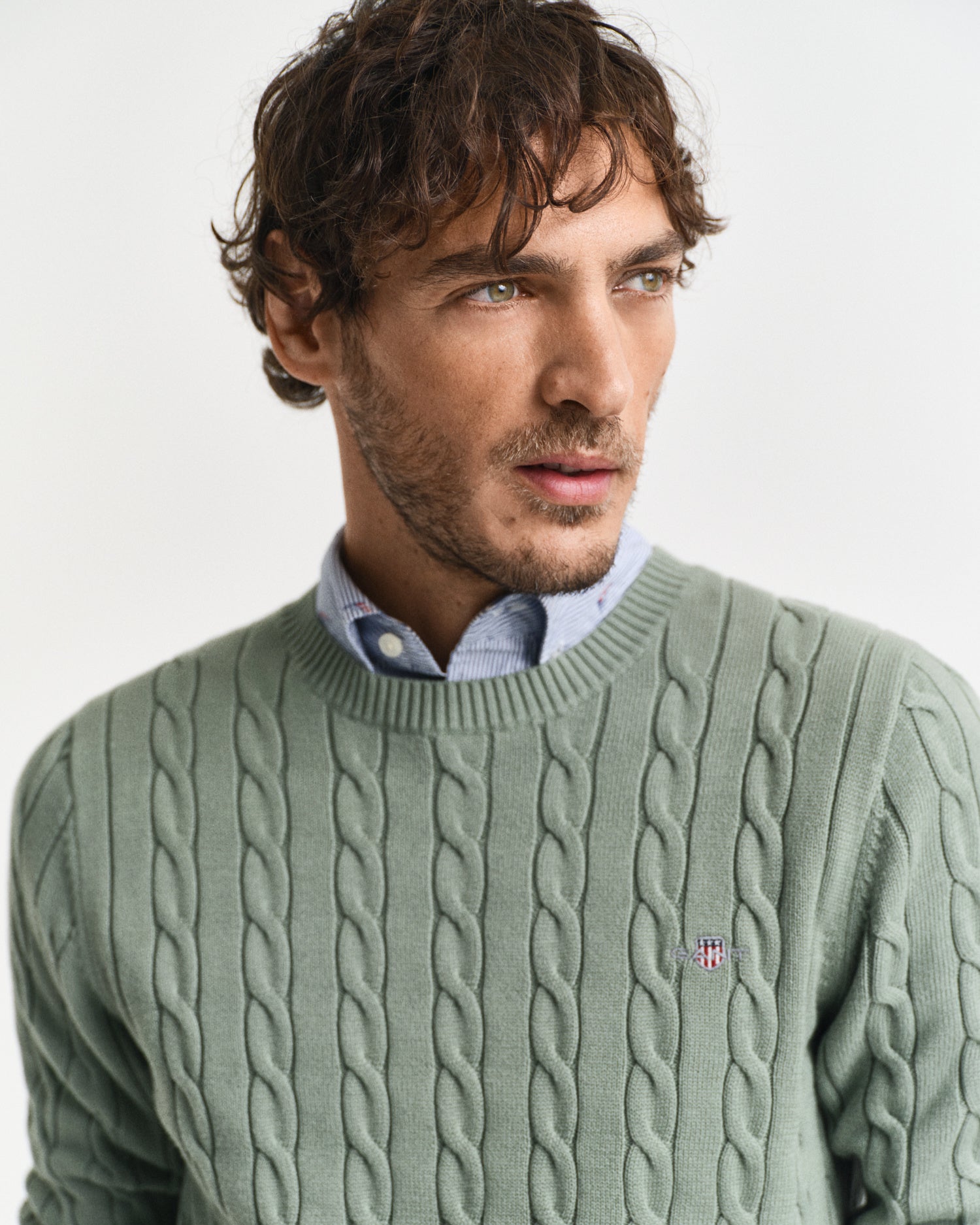 Strickpullover mit Zopfmuster - 362-KALAMATA GREEN - Grün