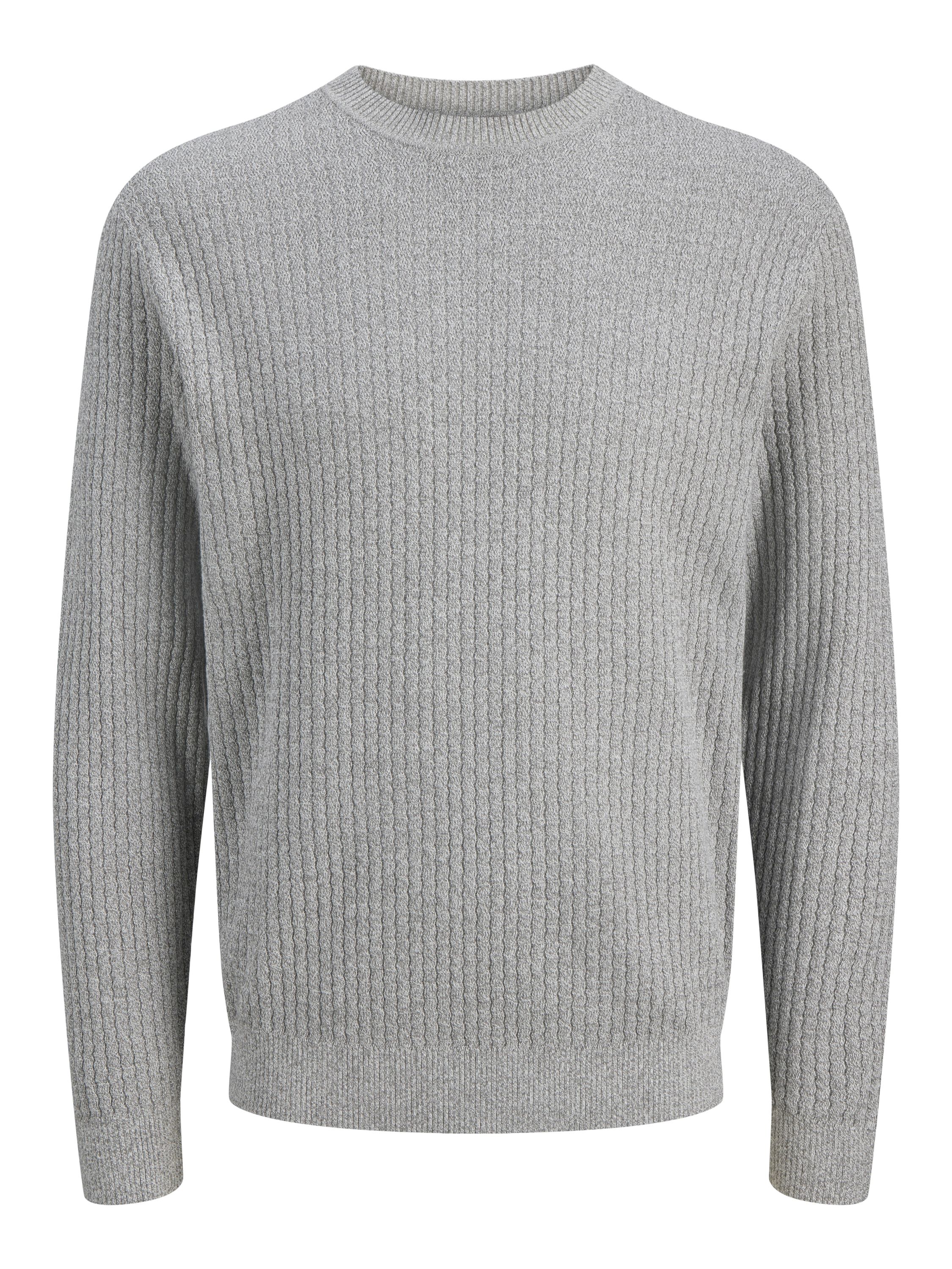 Strickpullover aus Baumwolle - Charcoal Gray/Twist/Zizag stru - Grau