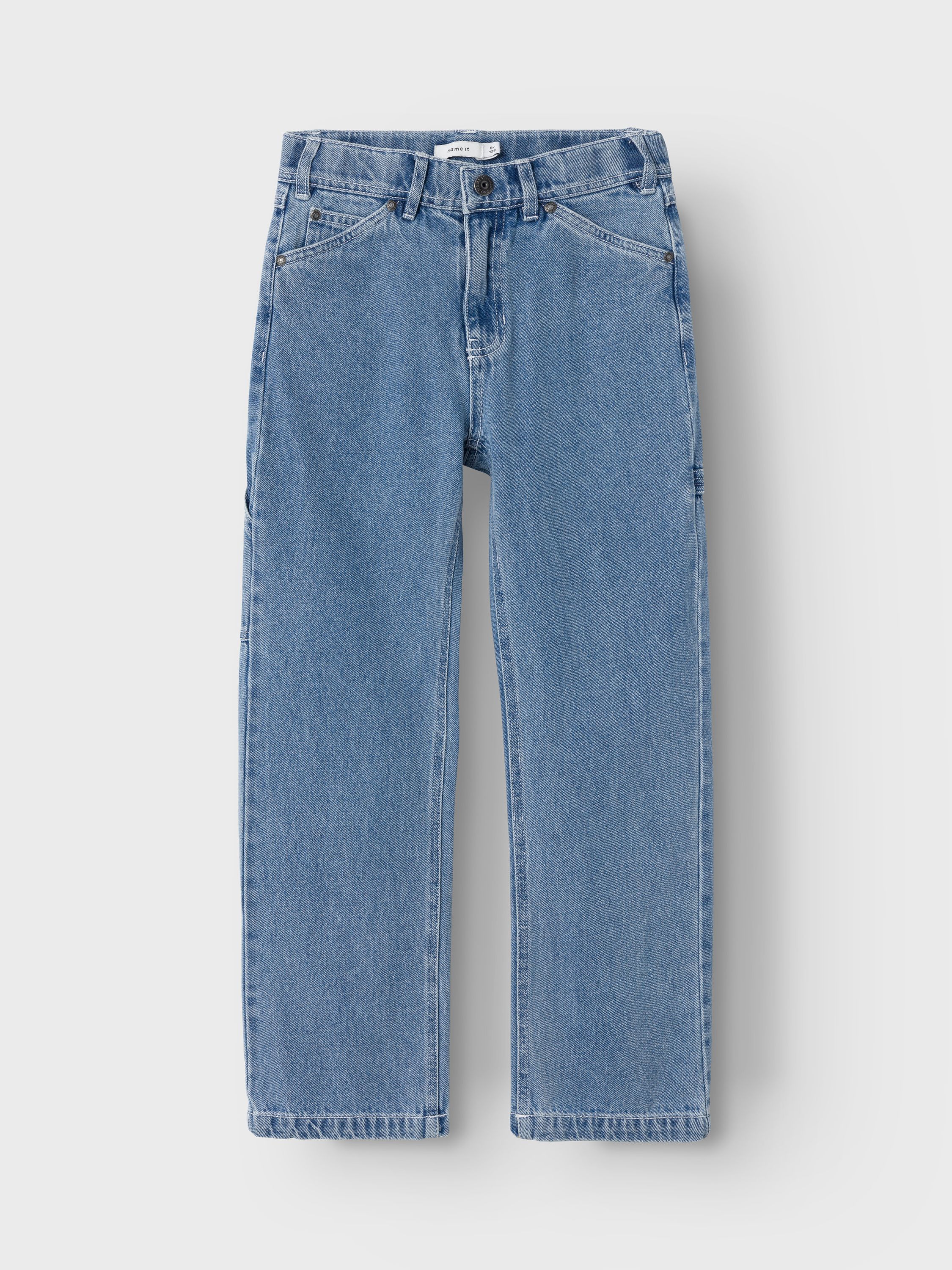 Jeans Straight Leg - Medium Blue Denim - Blau
