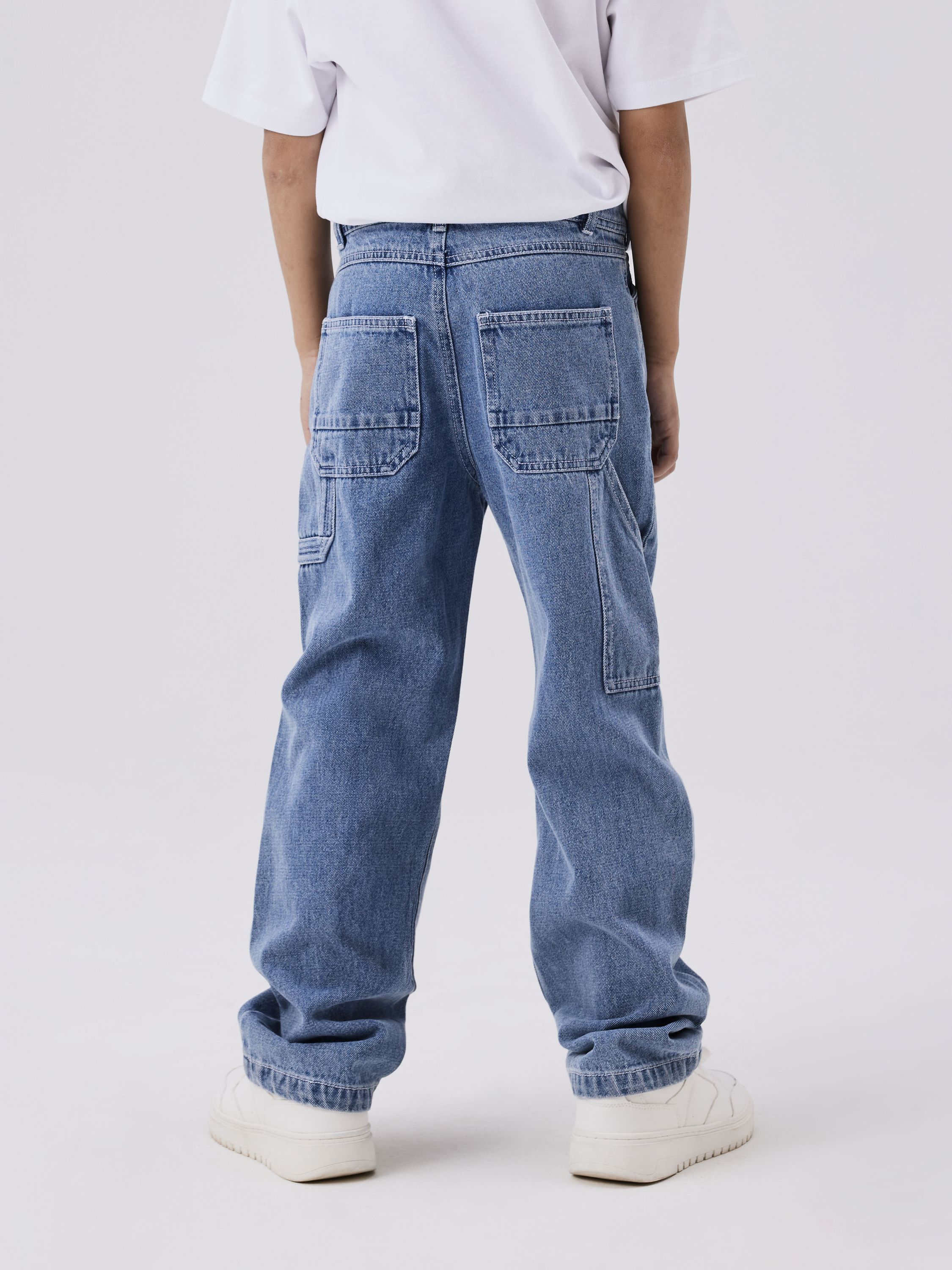 Jeans Straight Leg - Medium Blue Denim - Blau