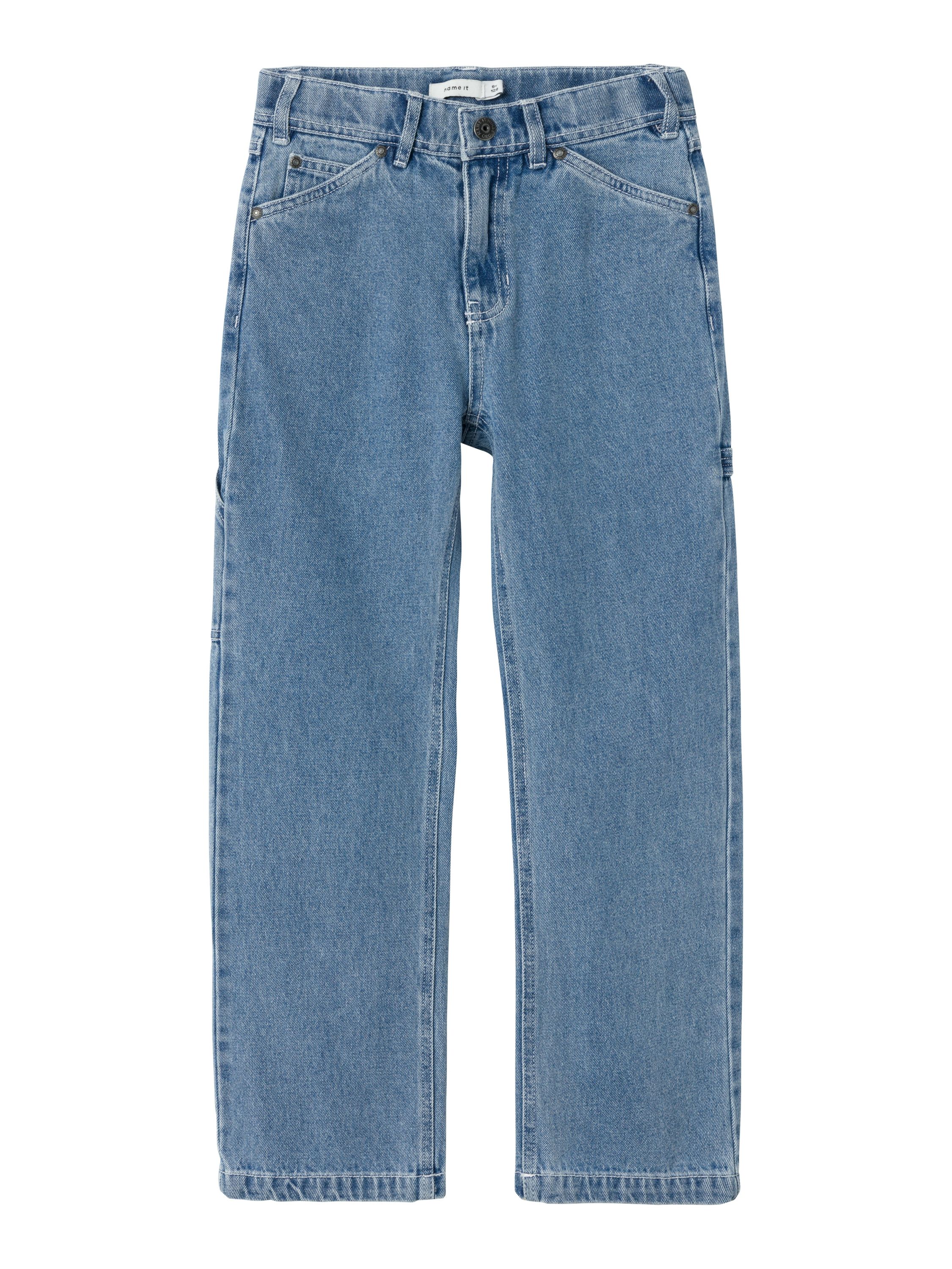 Jeans Straight Leg - Medium Blue Denim - Blau