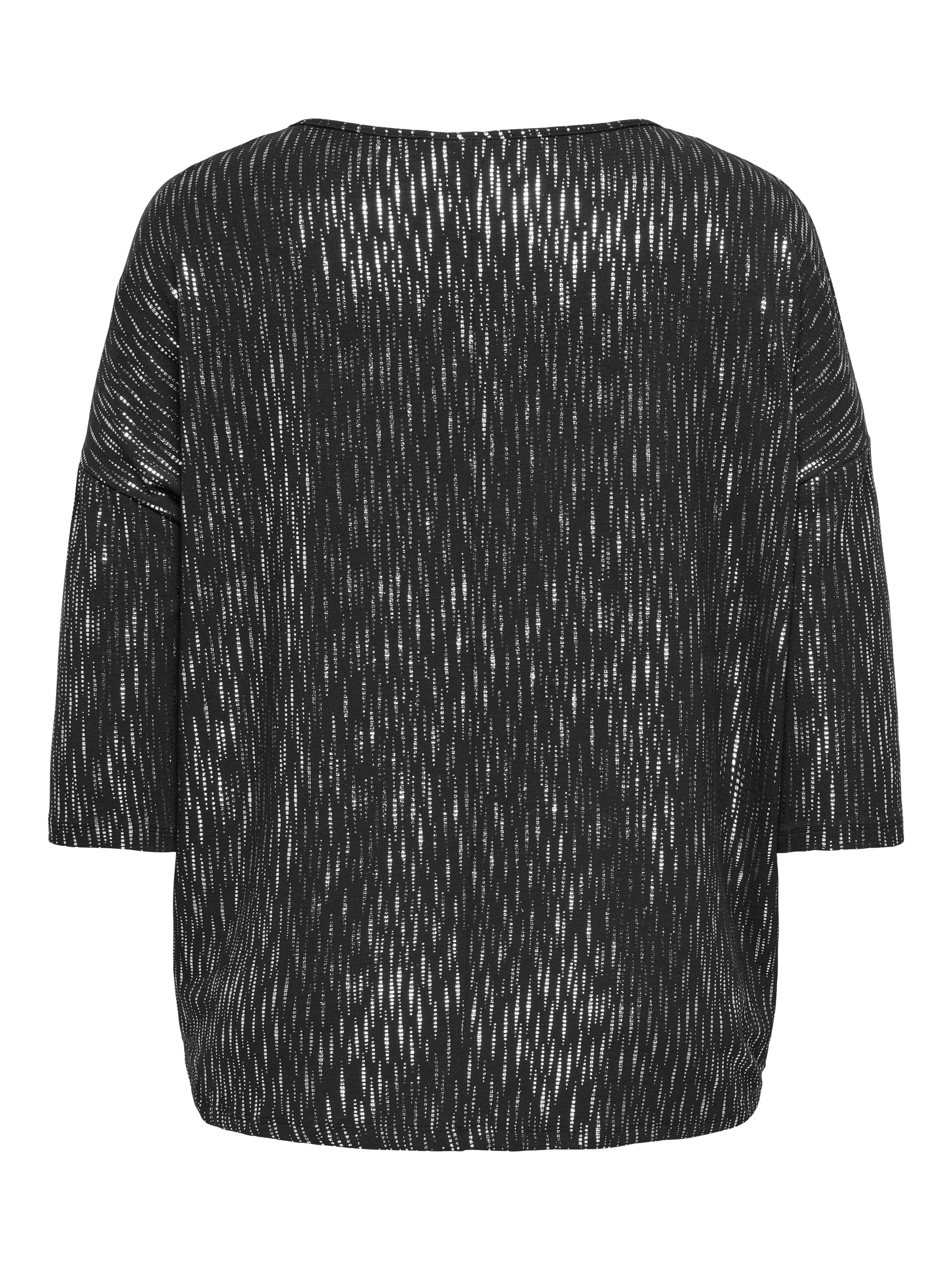 Langarmshirt FOILA - Black/SILVER FOIL - Schwarz