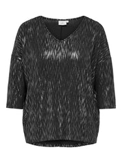 Langarmshirt FOILA - Black/SILVER FOIL - Schwarz