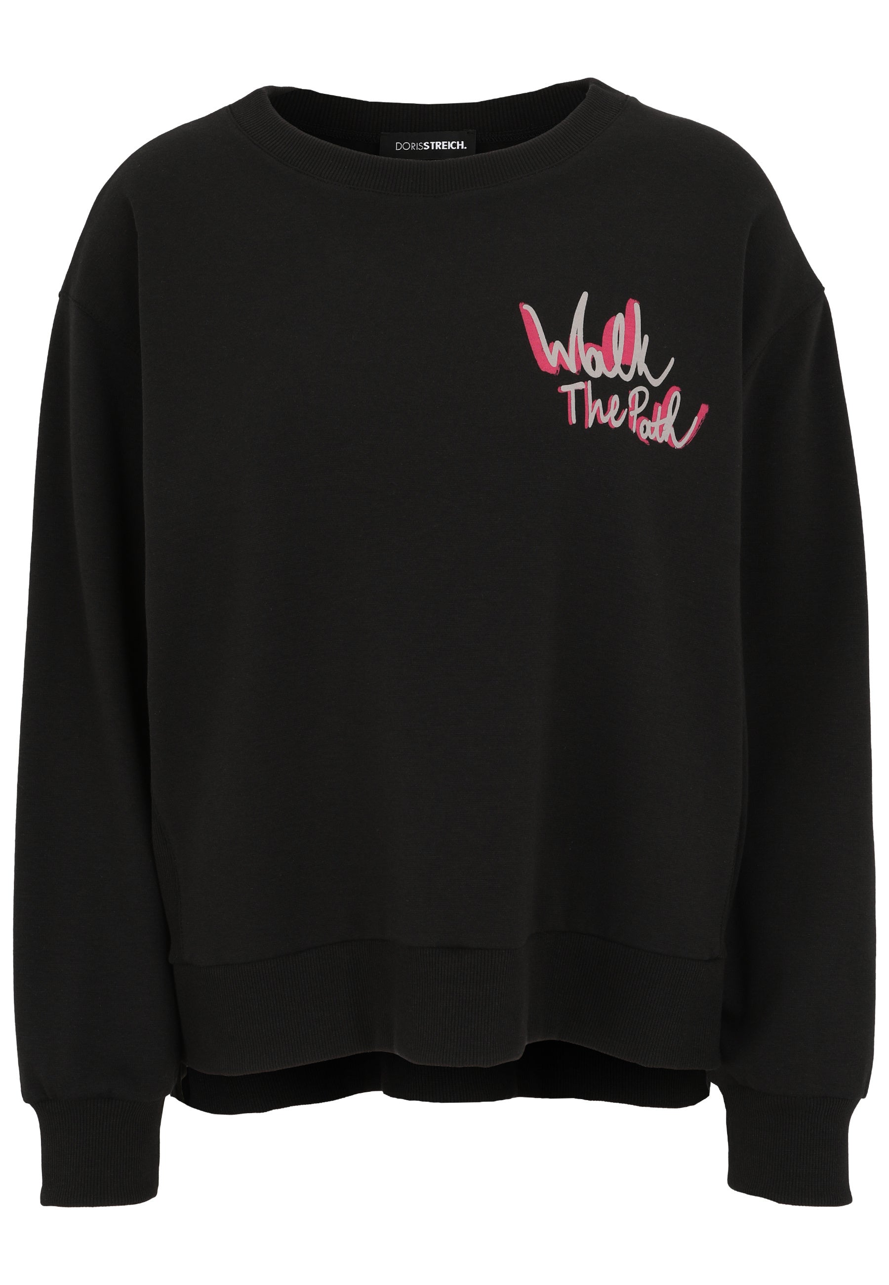 Sweatshirt aus Baumwollmix - 42-Pink - Schwarz