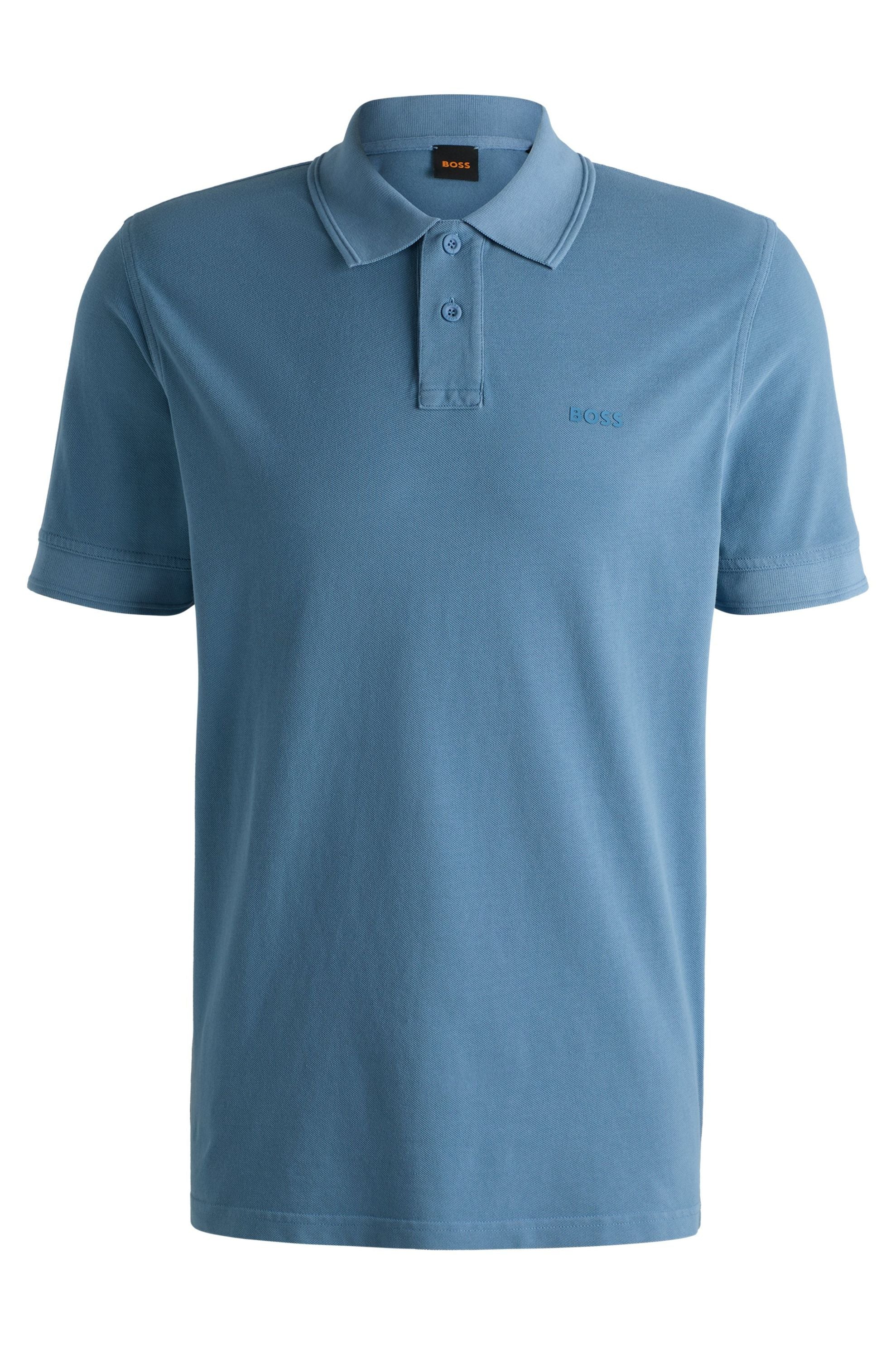 Poloshirt aus Baumwolle - 462-Open Blue - Blau