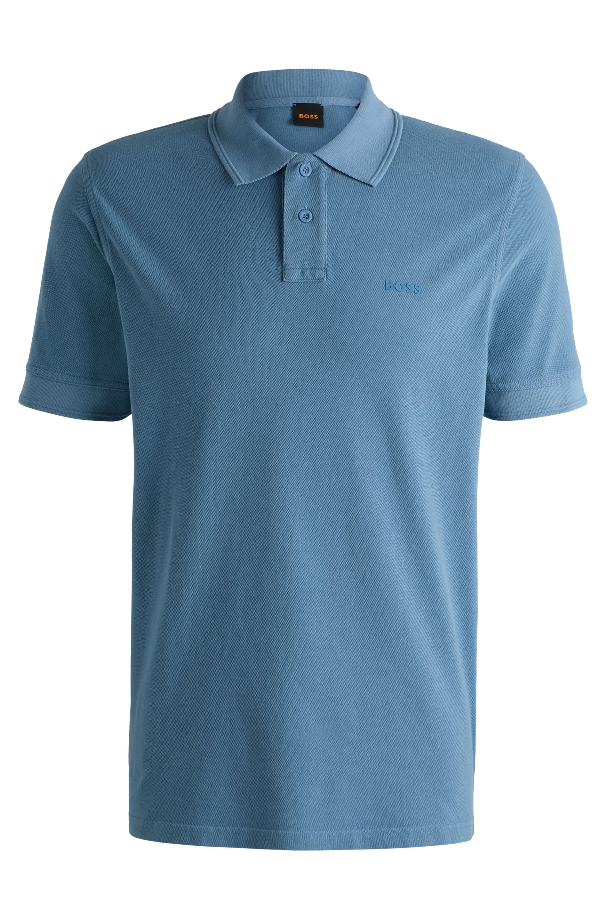 Poloshirt aus Baumwolle - 462-Open Blue - Blau