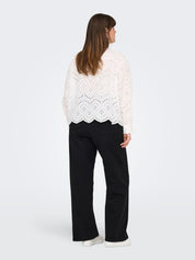 Bluse bestickt - Cloud Dancer - Weiß