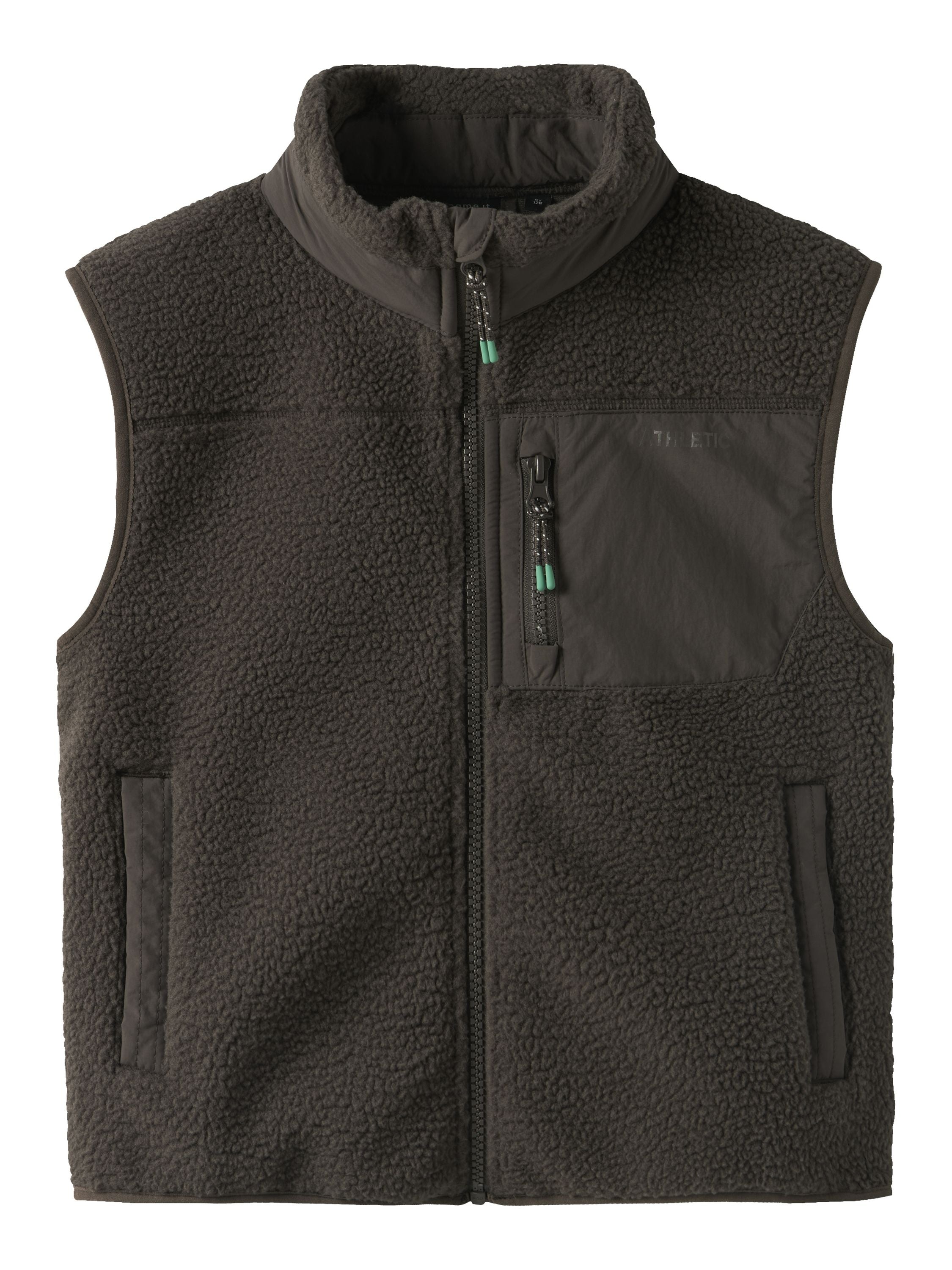 Teddy-Weste mit Stehkragen - Chocolate Brown - Braun