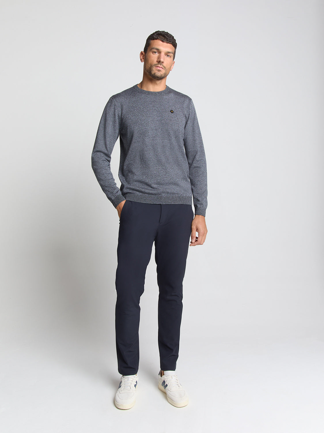 Strickpullover Regular Fit aus Baumwollmix - 138-Dusty Blue - Blau