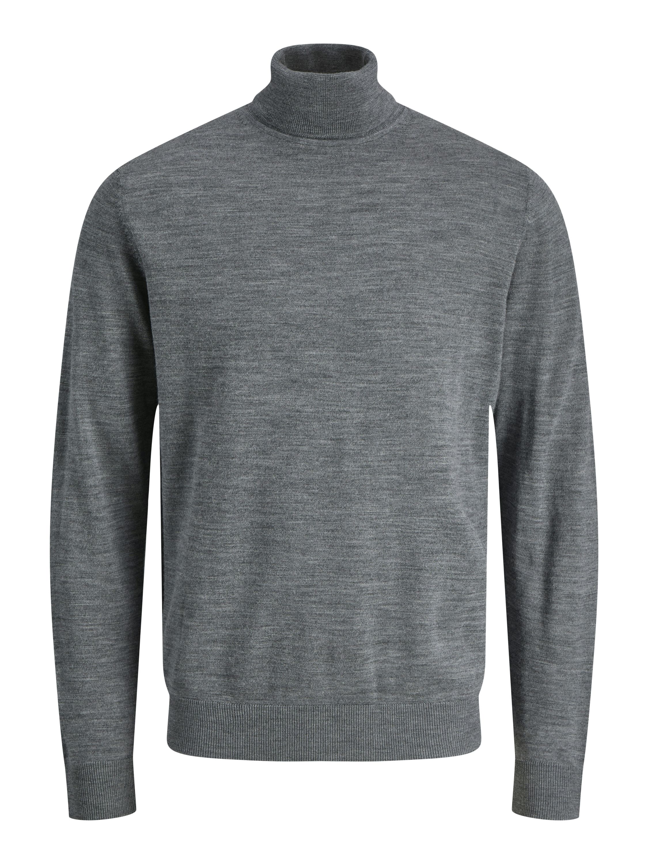 Feinstrickpullover aus Merinowolle - Medium Grey Melange - Grau