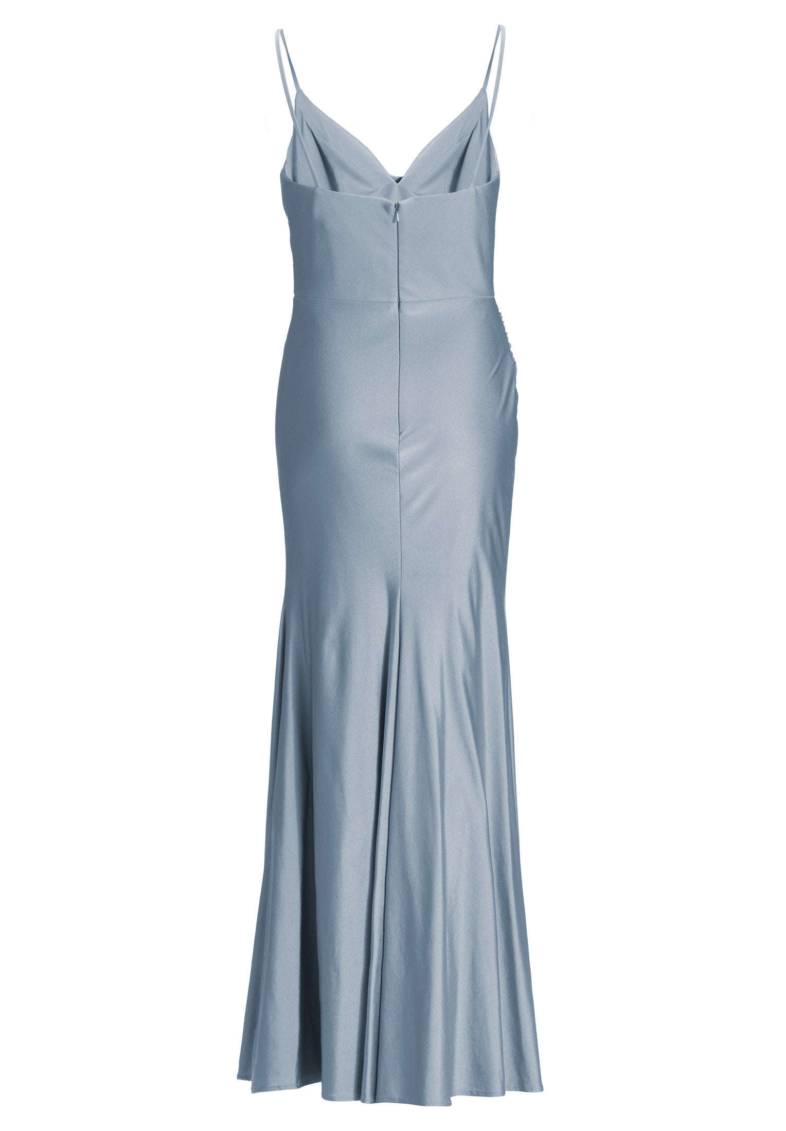 Abendkleid Maxi feinen Raffungen - 391 - Blau
