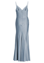 Abendkleid Maxi feinen Raffungen - 391 - Blau