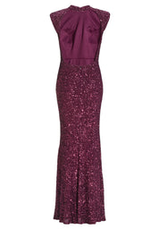 Paillettenkleid Maxi mit Rückenausschnitt - 470 - Pink