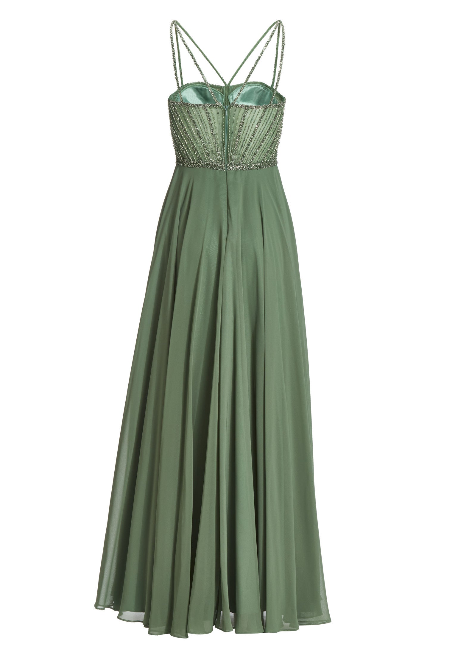 Abendkleid Maxi mit See-Through-Look - 541 - Grün