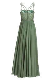 Abendkleid Maxi mit See-Through-Look - 541 - Grün