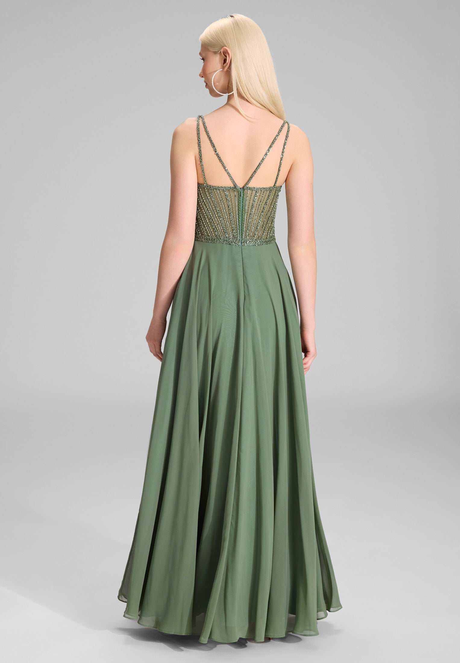 Abendkleid Maxi mit See-Through-Look - 541 - Grün