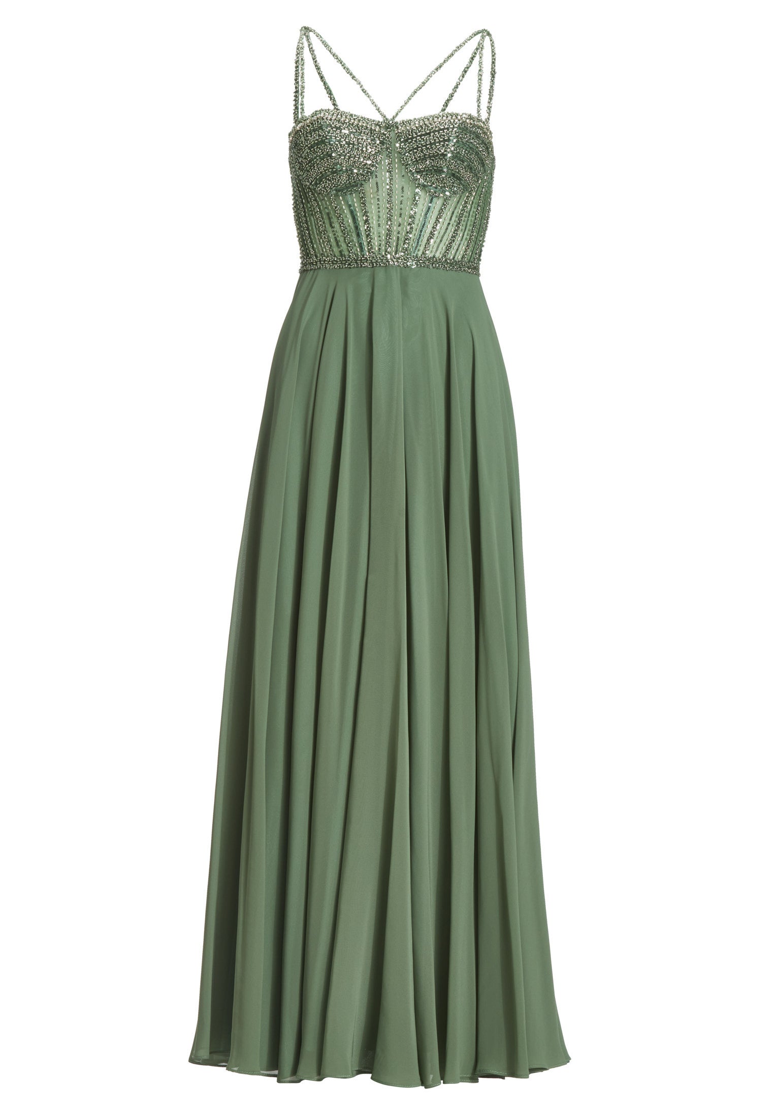 Abendkleid Maxi mit See-Through-Look - 541 - Grün