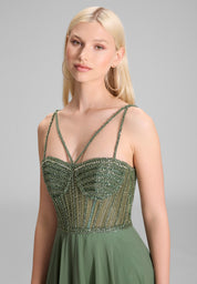 Abendkleid Maxi mit See-Through-Look - 541 - Grün