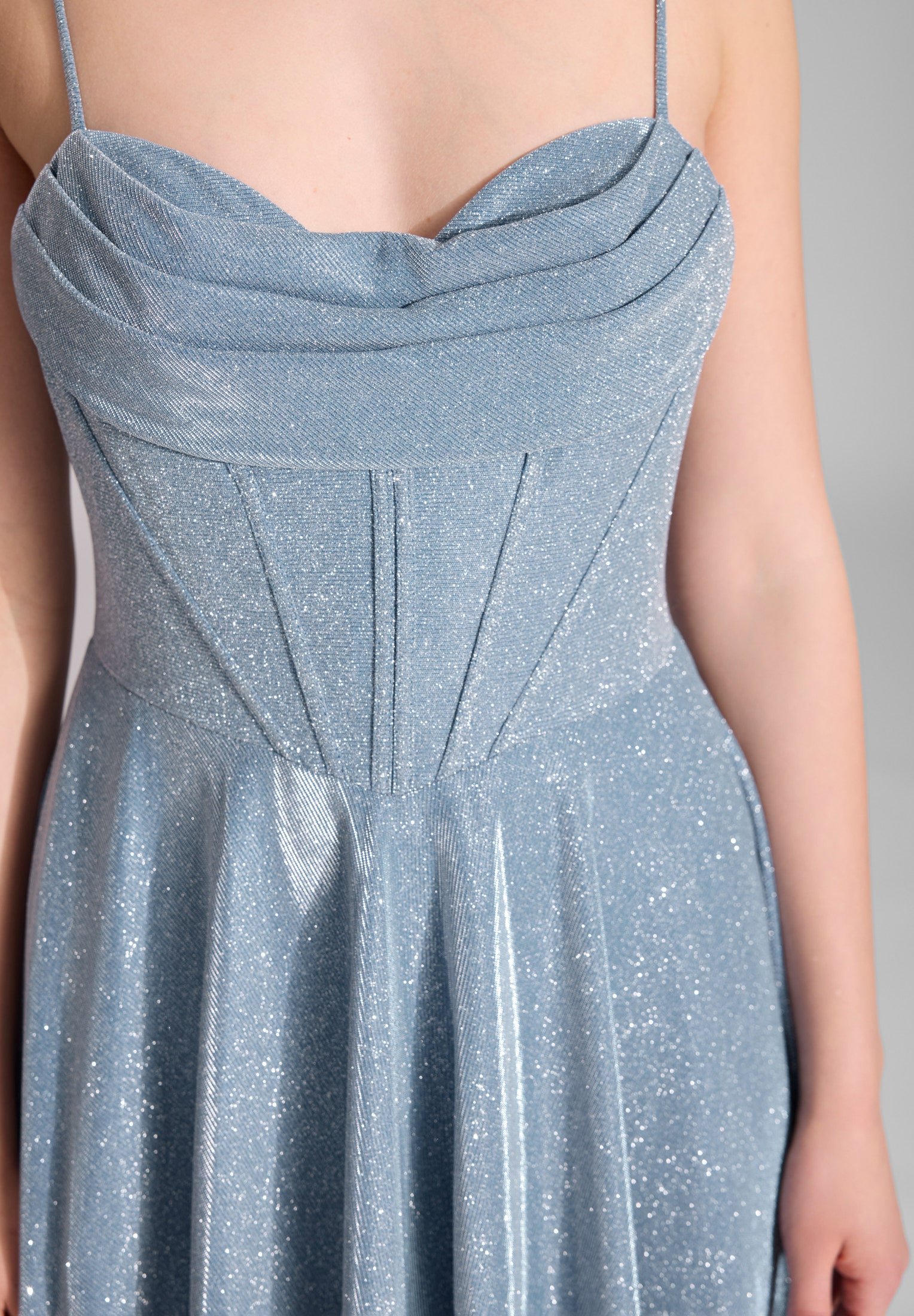 Abendkleid Maxi mit Drapierung - 391 - Blau