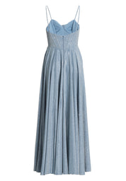 Abendkleid Maxi mit Drapierung - 391 - Blau