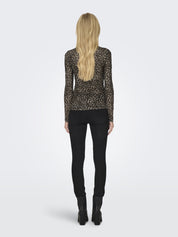 Langarmshirt aus Mesh - Pumice Stone/Everyday leo - Beige