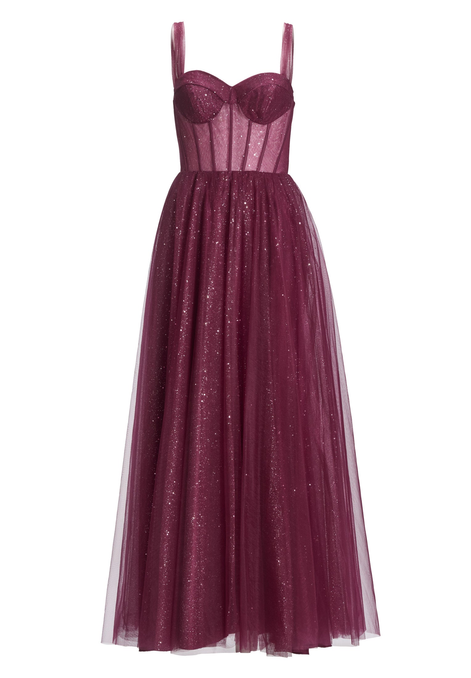 Tüllrobe mit Schimmereffekt - 470 - Rot