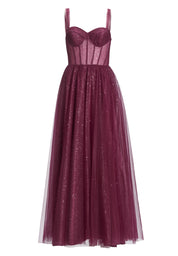 Tüllrobe mit Schimmereffekt - 470 - Rot