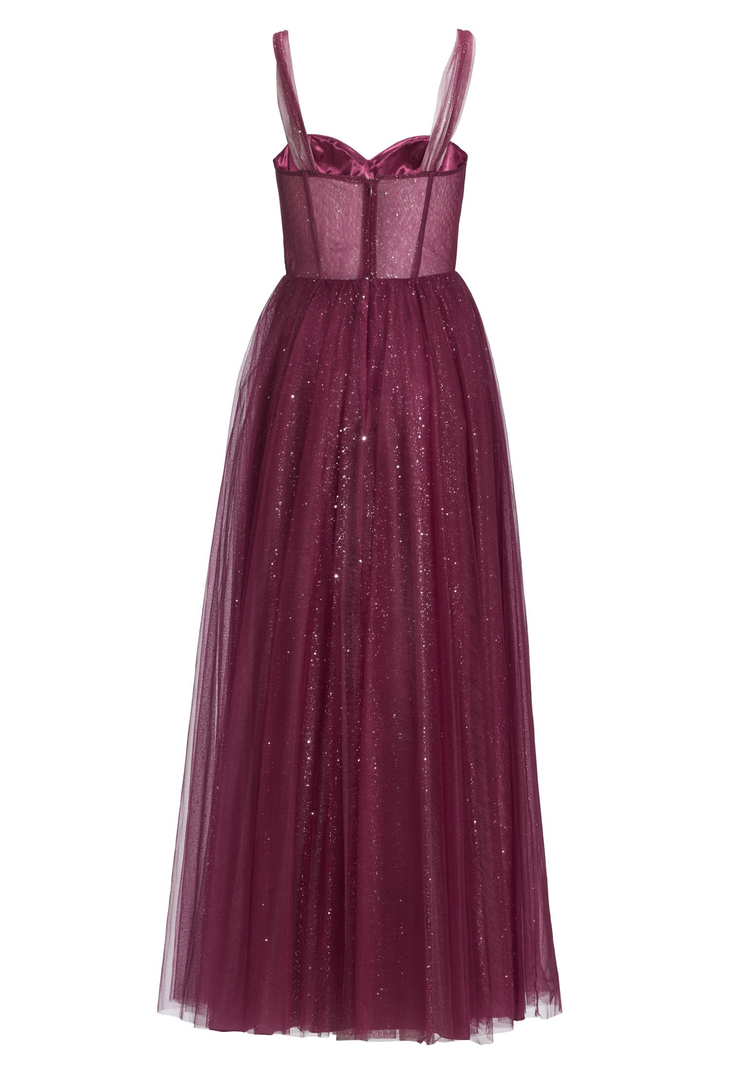 Tüllrobe mit Schimmereffekt - 470 - Rot