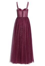 Tüllrobe mit Schimmereffekt - 470 - Rot