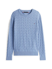 Feinstrickpullover mit Musterung - C2B-BLUE - Blau