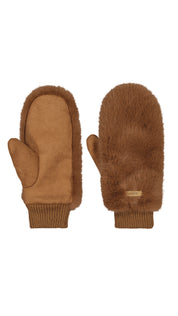 Kunstpelz-Fäustlinge - brown - Braun