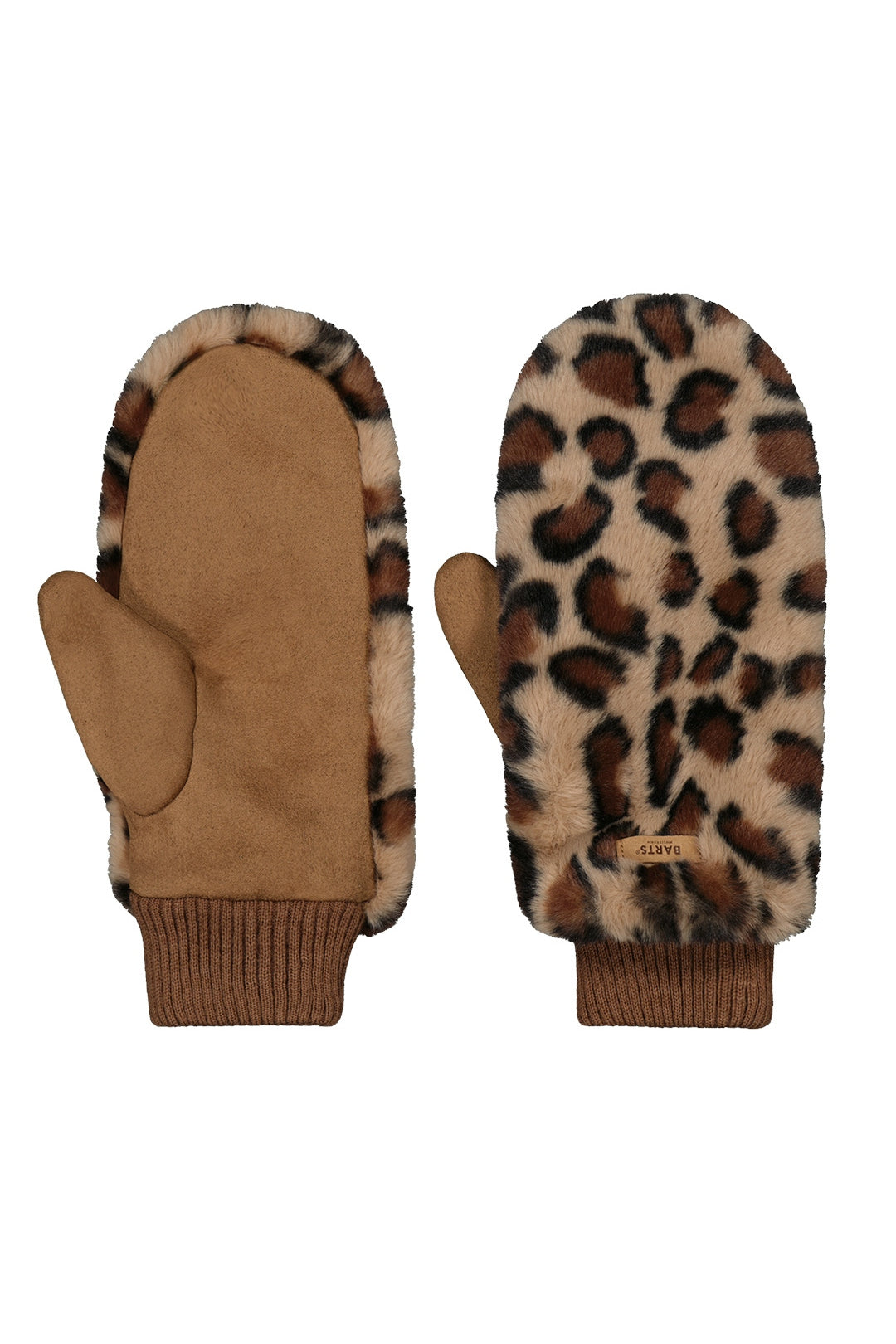 Kunstpelz-Fäustlinge - print brown - Braun