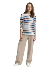 Strickpullover aus Bio-Baumwolle - 38576-teal colored ottoman kni - Blau