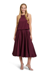 Blusentop mit Strasssteinen - 4715-Deep Dahlia - Rot