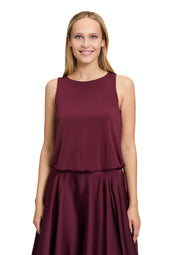 Blusentop mit Strasssteinen - 4715-Deep Dahlia - Rot