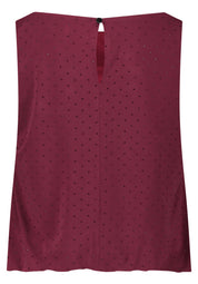 Blusentop mit Strasssteinen - 4715-Deep Dahlia - Rot