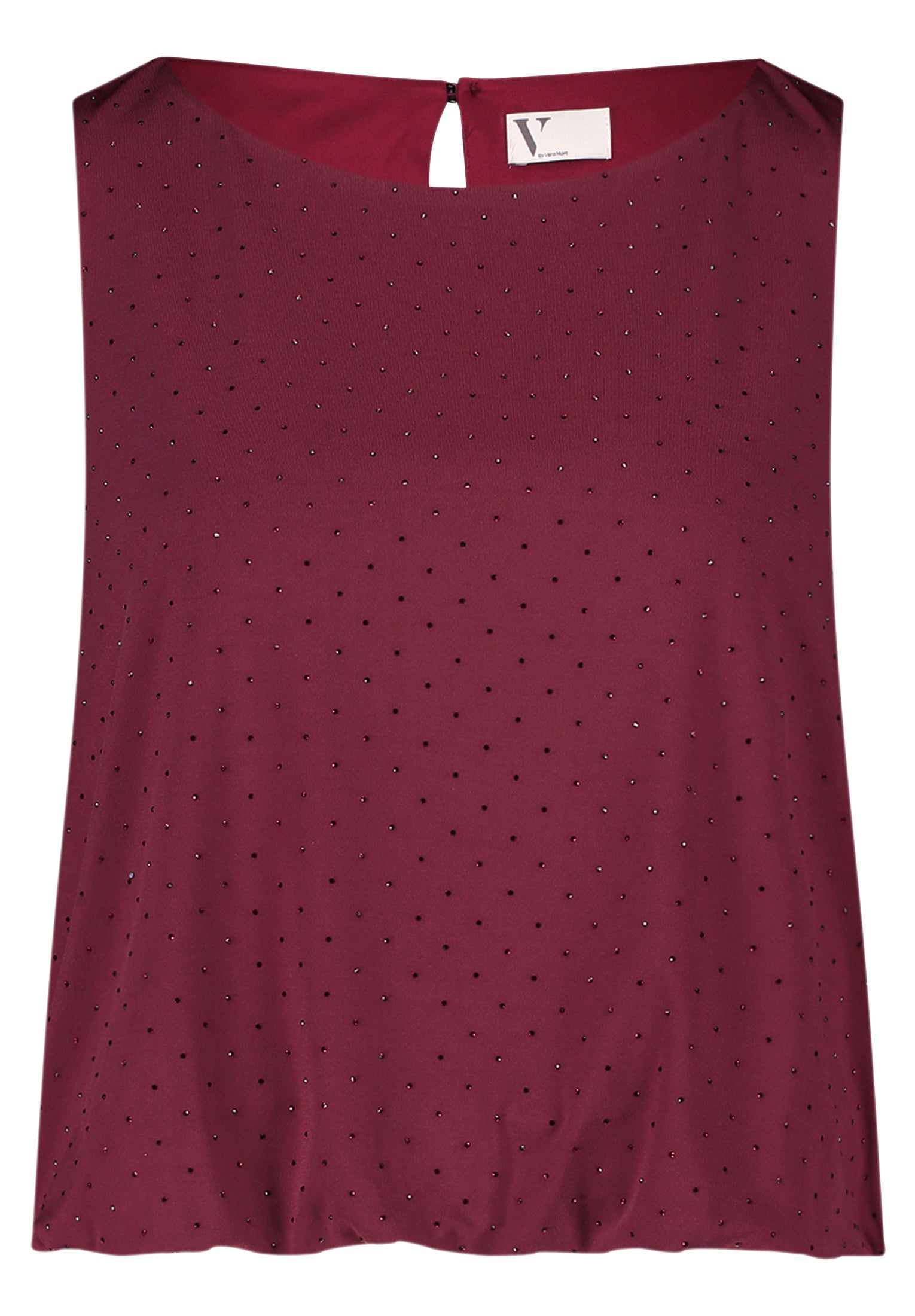 Blusentop mit Strasssteinen - 4715-Deep Dahlia - Rot