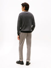 Strickpullover aus Baumwolle - 0IM-GREY - Schwarz