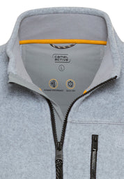 Fleecejacke mit Stehkragen - 06-Stone Gray - Grau