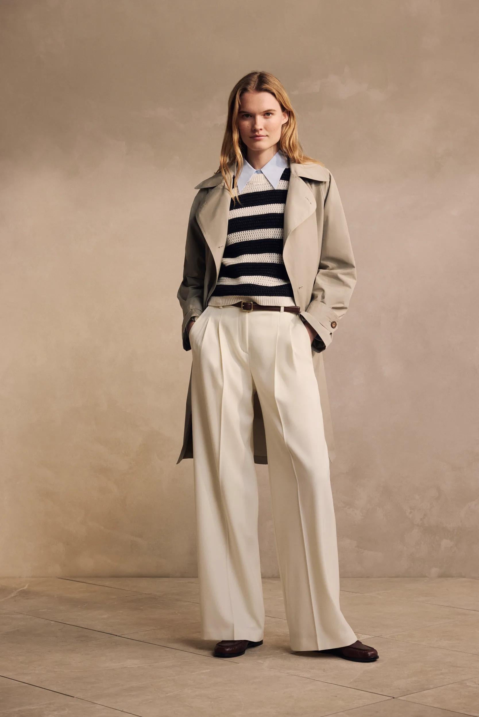 Strickpullover aus Schurwollmix - Open White 117 - Blau