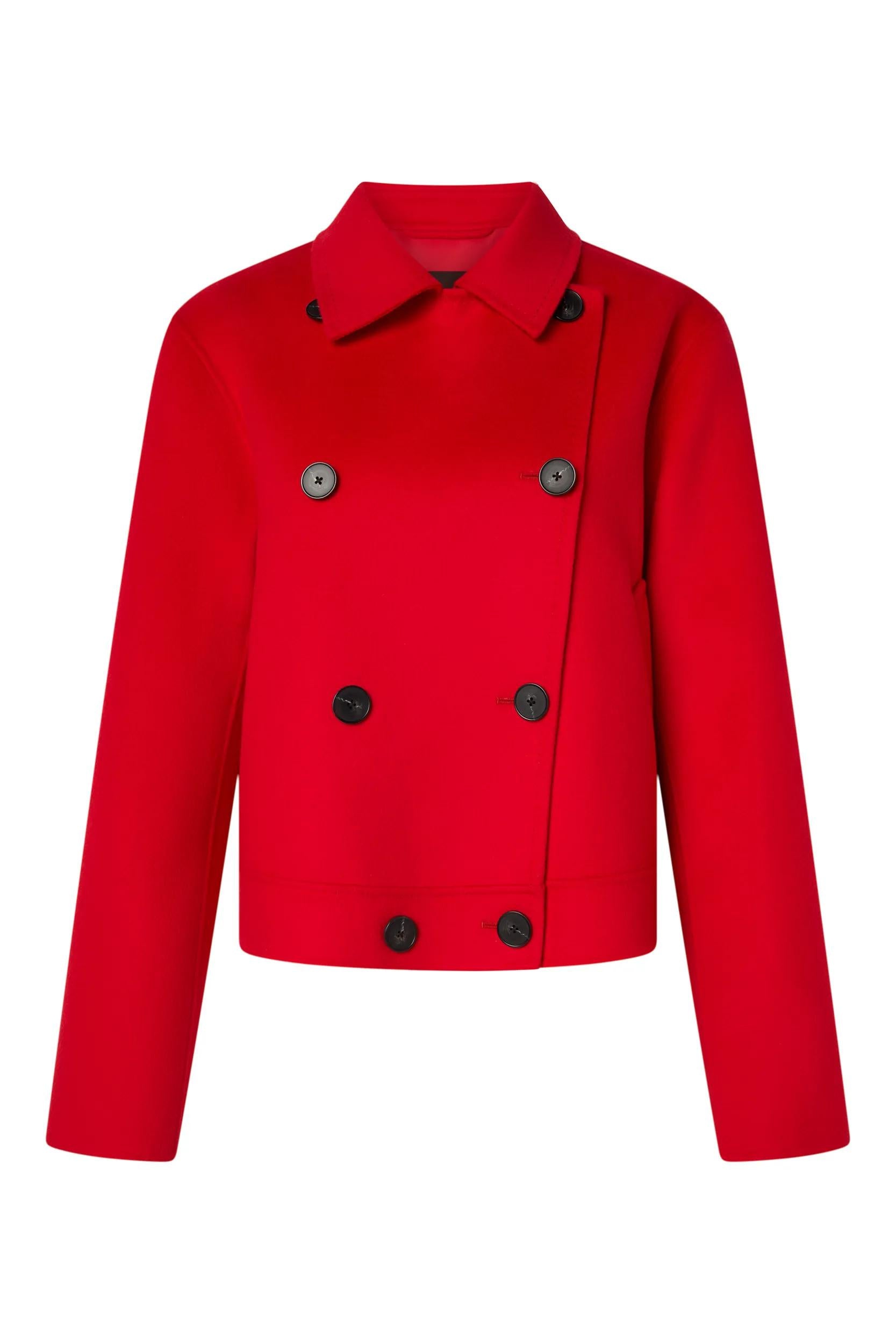Kurzjacke aus Schurwolle - Bright Red 624 - Rot
