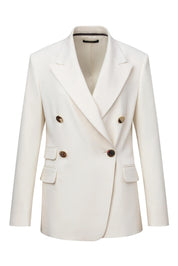 Blazer aus Schurwolle Relaxed Fit - Open White 118 - Creme