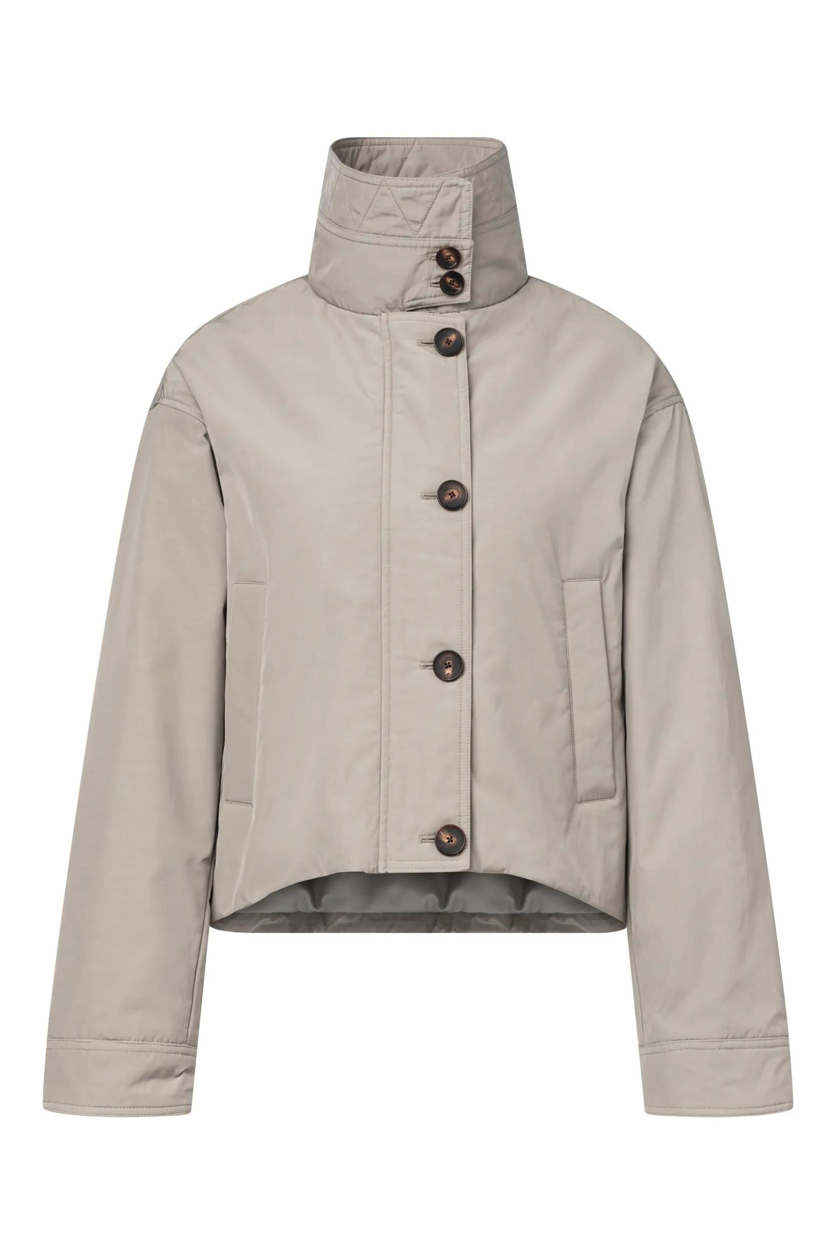 Übergangsjacke mit Stehkragen - Dark Beige 251 - Grau