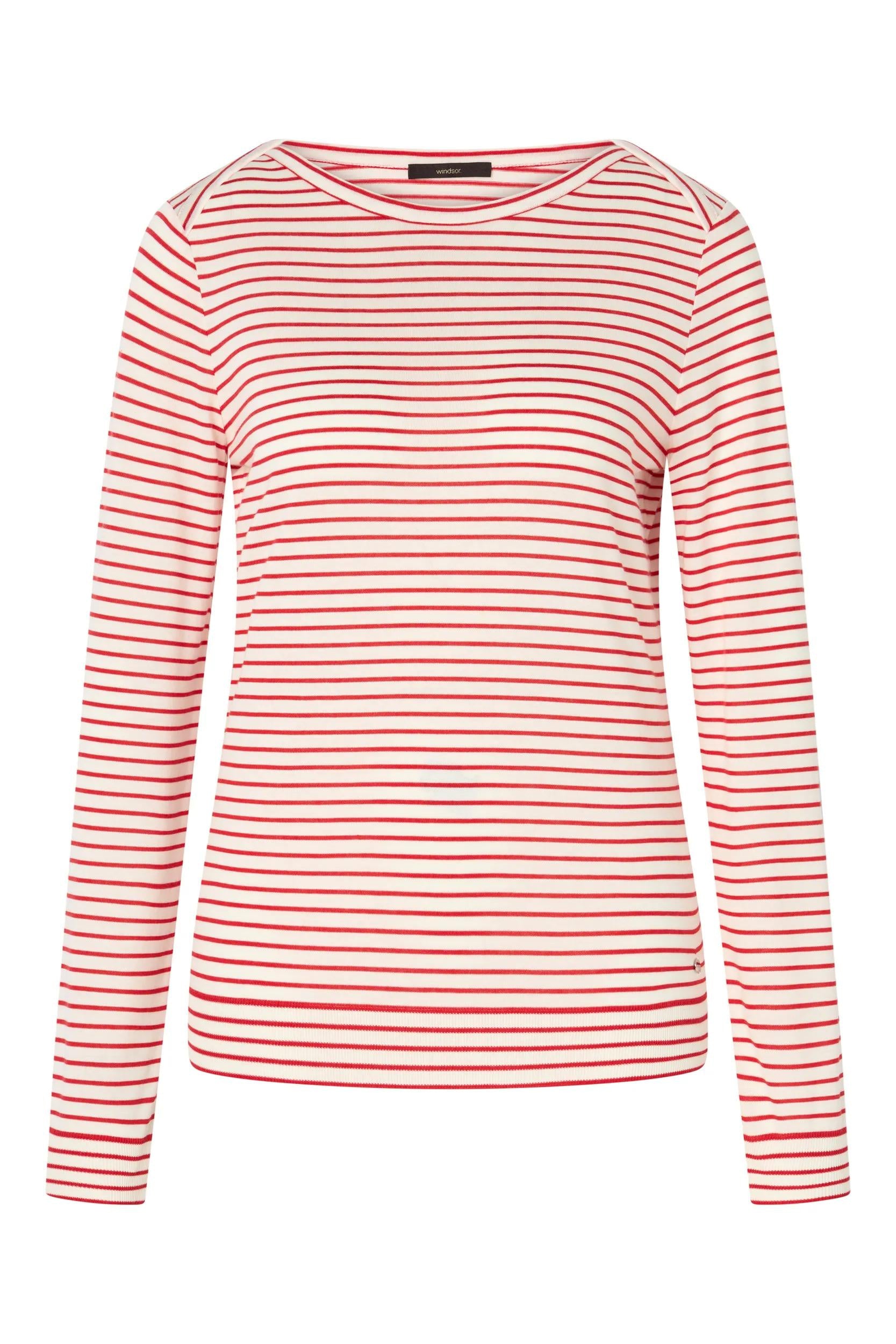 Langarmshirt aus Baumwollmix - Bright Red 625 - Rot