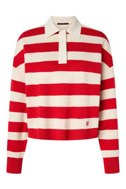 Strickpullover mit Polokragen - Bright Red 625 - Rot