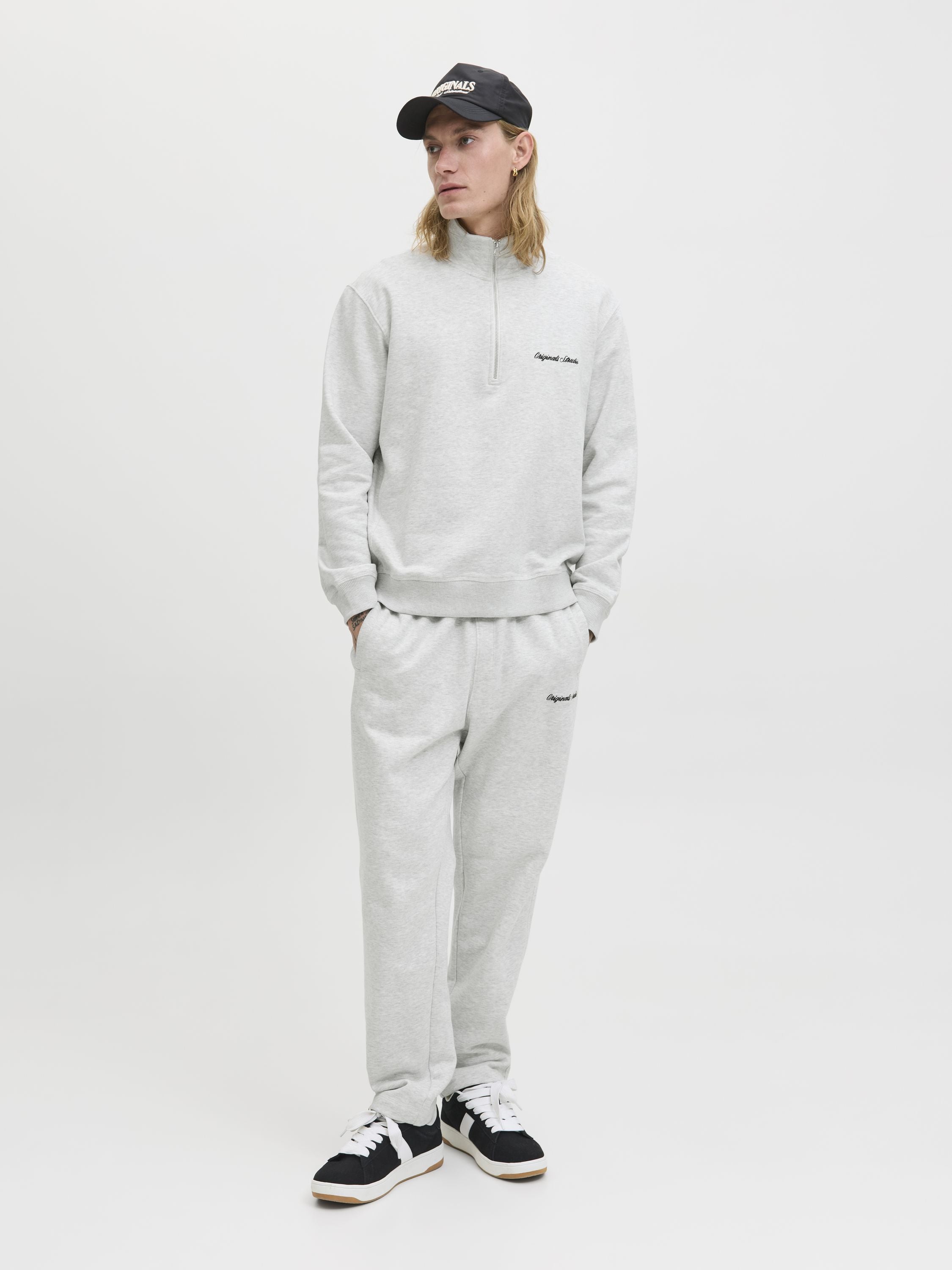 Strickpullover aus Baumwolle - White Melange - Weiß