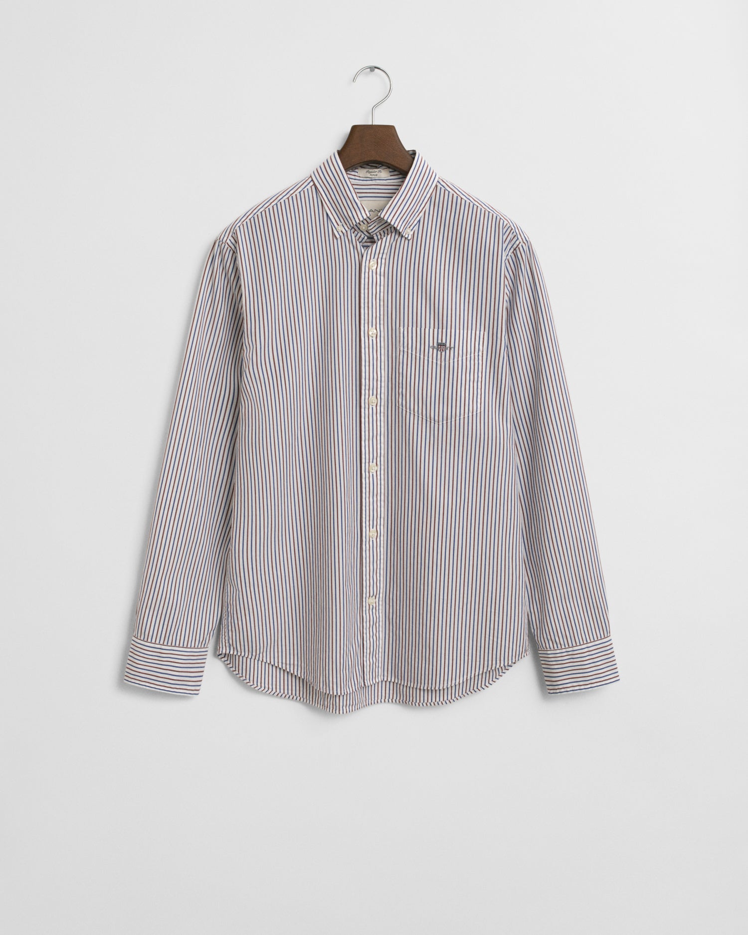 Hemd gestreift Regular Fit - 604-PLUMPED RED - Rot